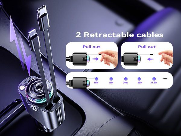 Chargeur de Voiture 5 en 1 avec Diffuseur
