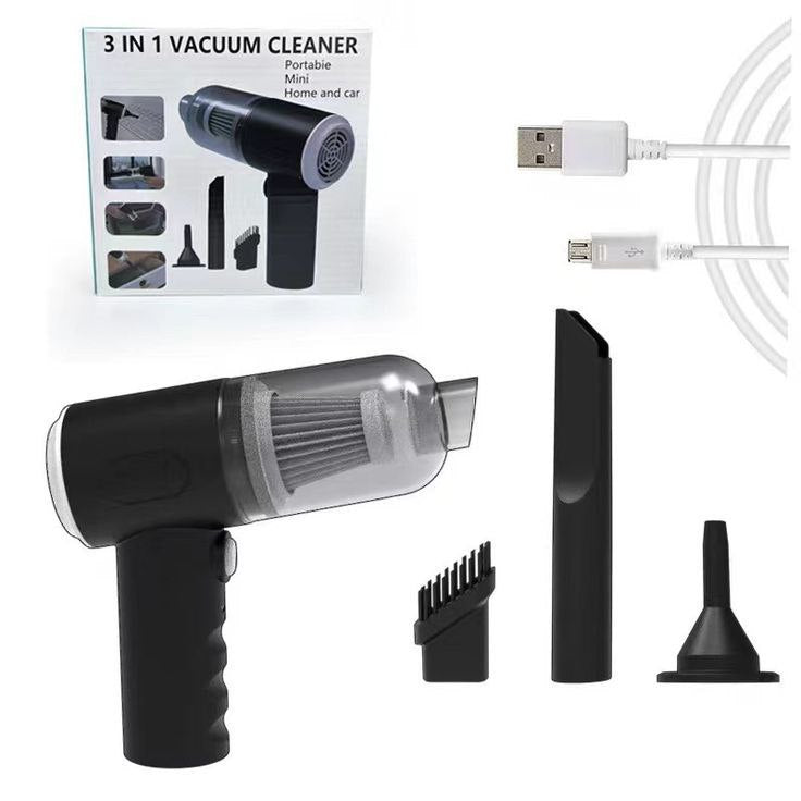 Aspirateur de voiture sans fil, chargeur USB portable 3EN1