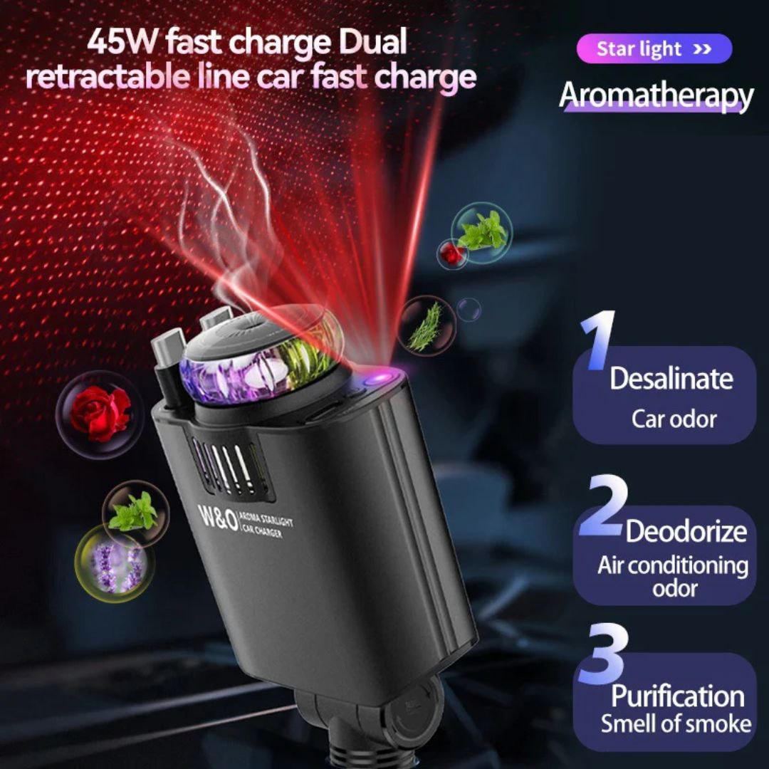 Chargeur de Voiture 5 en 1 avec Diffuseur
