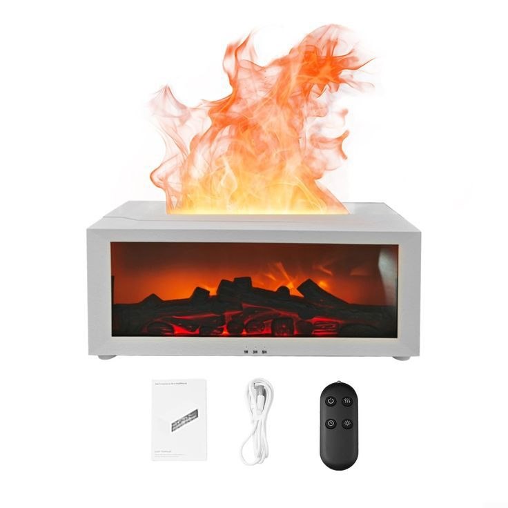 Diffuseur d'Huiles Essentielles 150 ml - Flamme 3D Avec Télécommande, LED 7