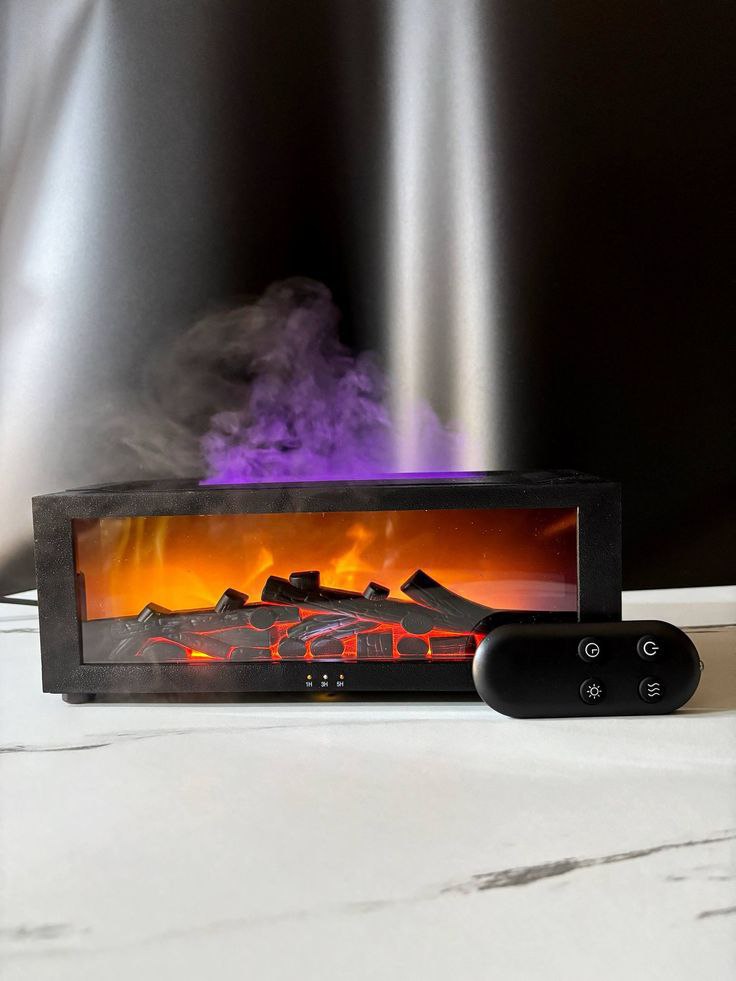 Diffuseur d'Huiles Essentielles 150 ml - Flamme 3D Avec Télécommande, LED 7