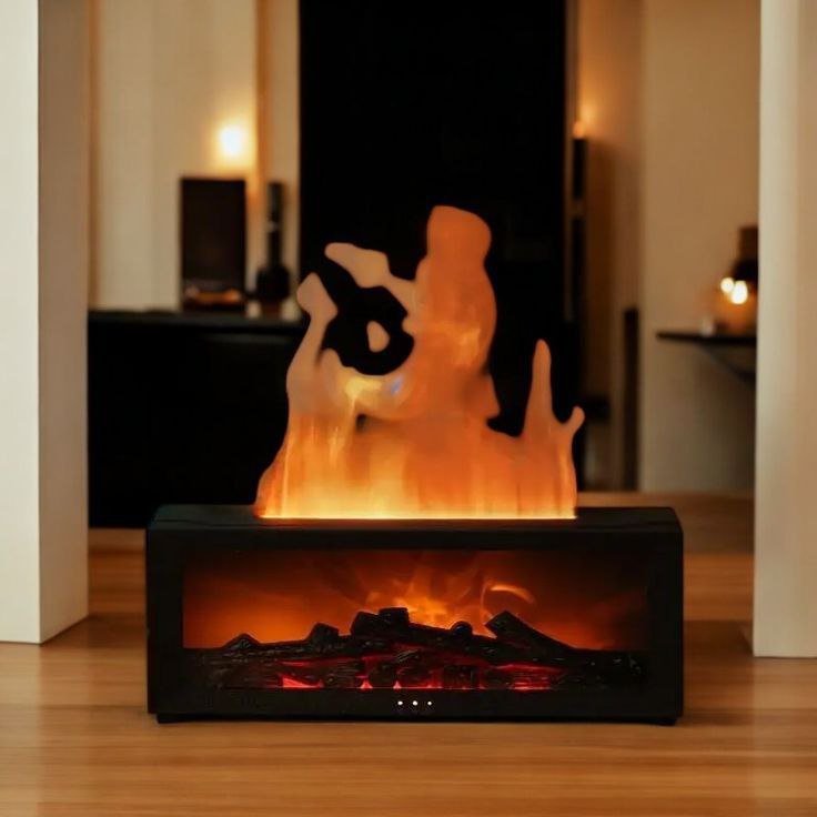 Diffuseur d'Huiles Essentielles 150 ml - Flamme 3D Avec Télécommande, LED 7