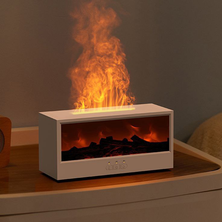 Diffuseur d'Huiles Essentielles 150 ml - Flamme 3D Avec Télécommande, LED 7