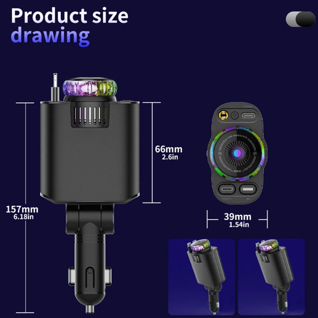 Chargeur de Voiture 5 en 1 avec Diffuseur