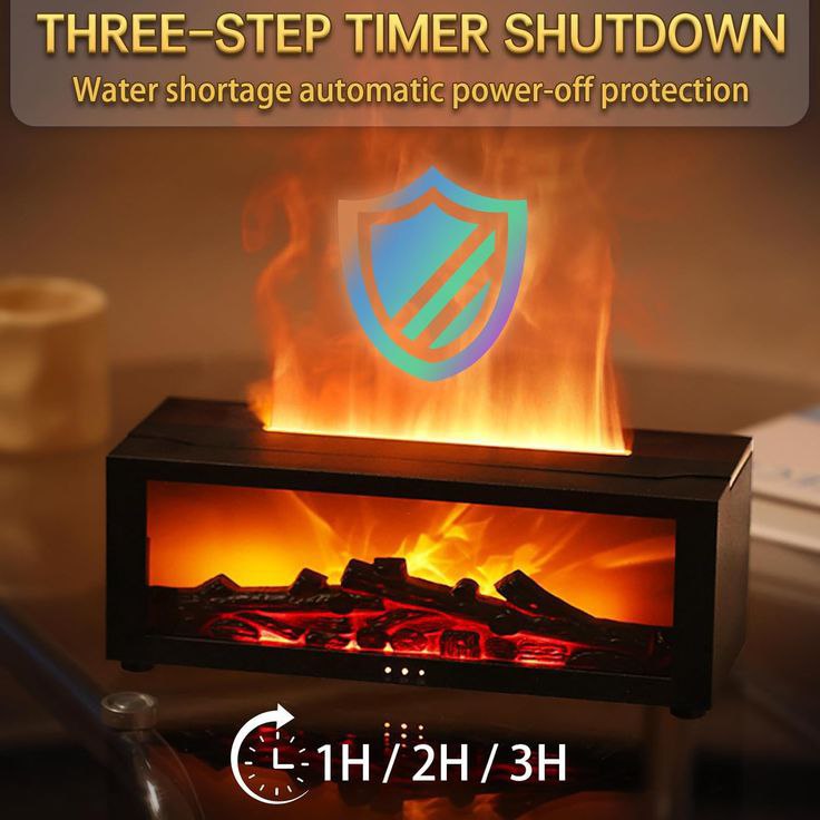 Diffuseur d'Huiles Essentielles 150 ml - Flamme 3D Avec Télécommande, LED 7