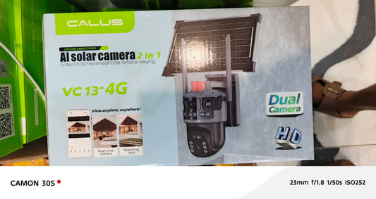 Caméra dôme solaire 360° à triple objectif