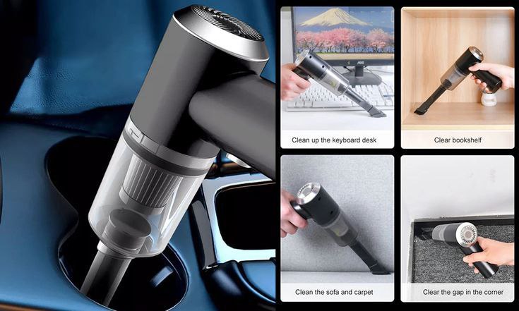 Aspirateur de voiture sans fil, chargeur USB portable 3EN1