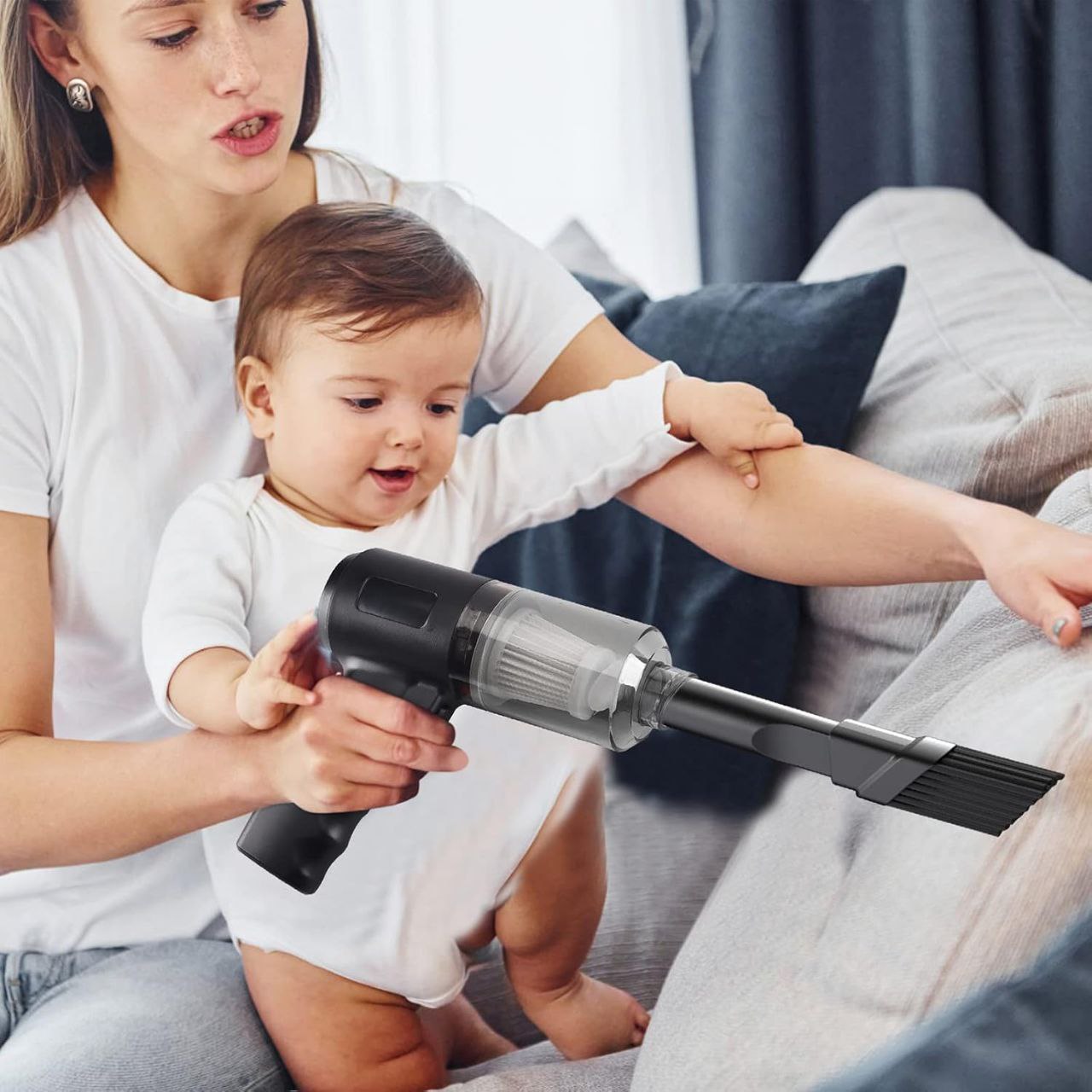 Aspirateur de voiture sans fil, chargeur USB portable 3EN1